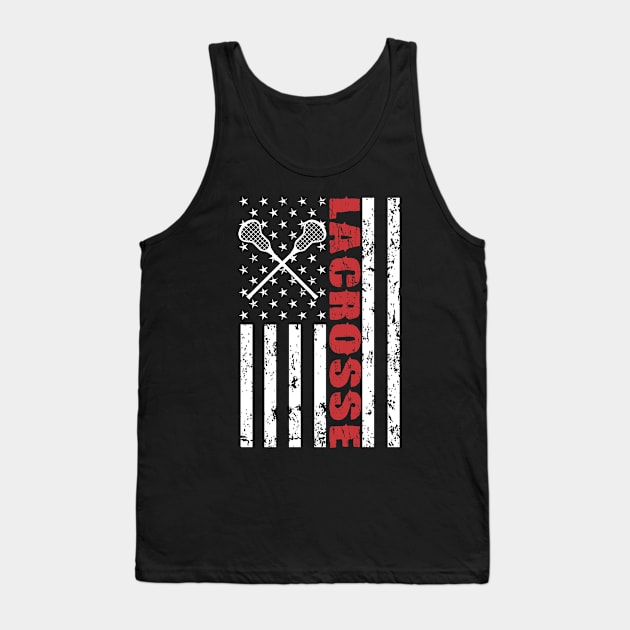 Lacrosse American Flag - US Sports Tank Top by Pannolinno